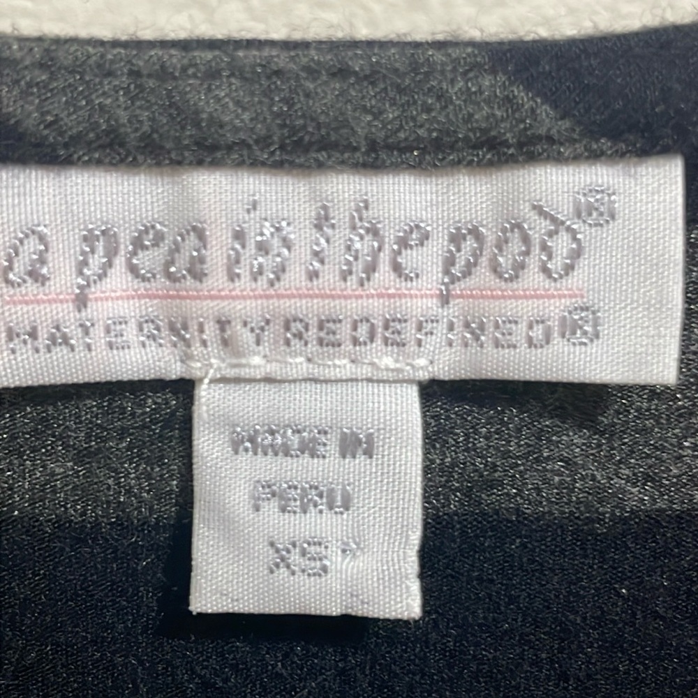 A Pea  in the Pod Black Gray  Stripe Tee Shirt Size XS - Picture 7 of 8